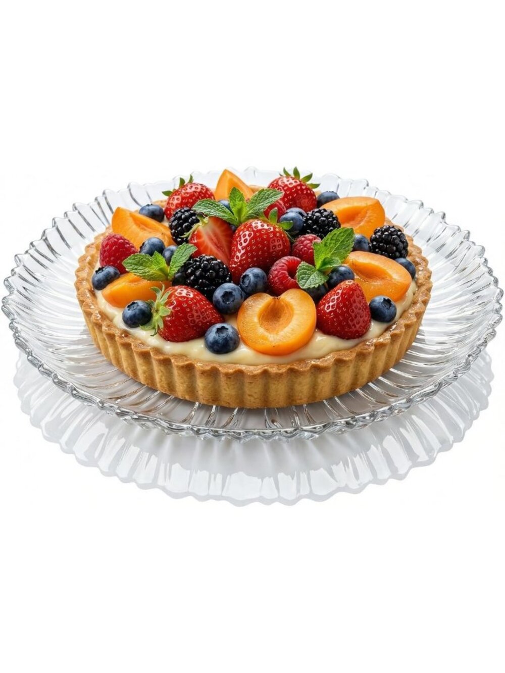 Elegant Large Glass Serving Platter 12.5” - Clear Presentation Plate for Cake
